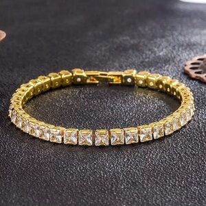 Sterling Silver Gold Plated Tennis Bracelet